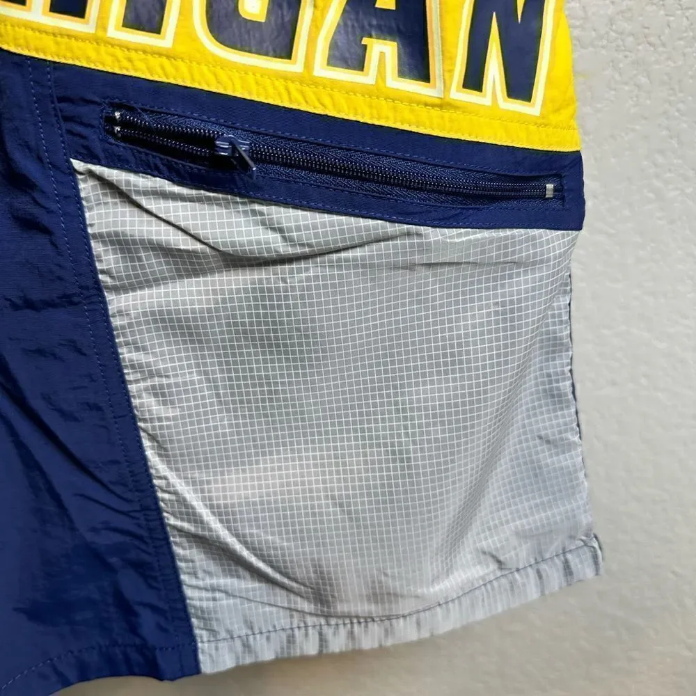 NWT Mitchell & Ness Men’s Michigan Wolverines Yellow Blue Shorts NCAA Lined - XL